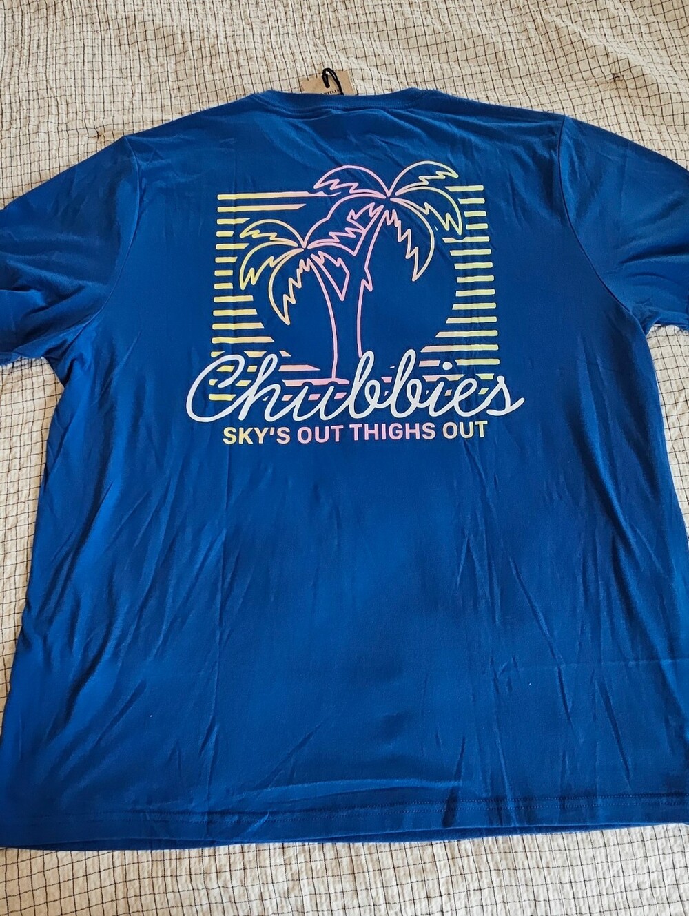 NWT Chubbies Royal Blue Neon Palm Graphic Tee XXL